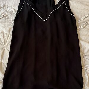 LOFT Black Top with White Accents